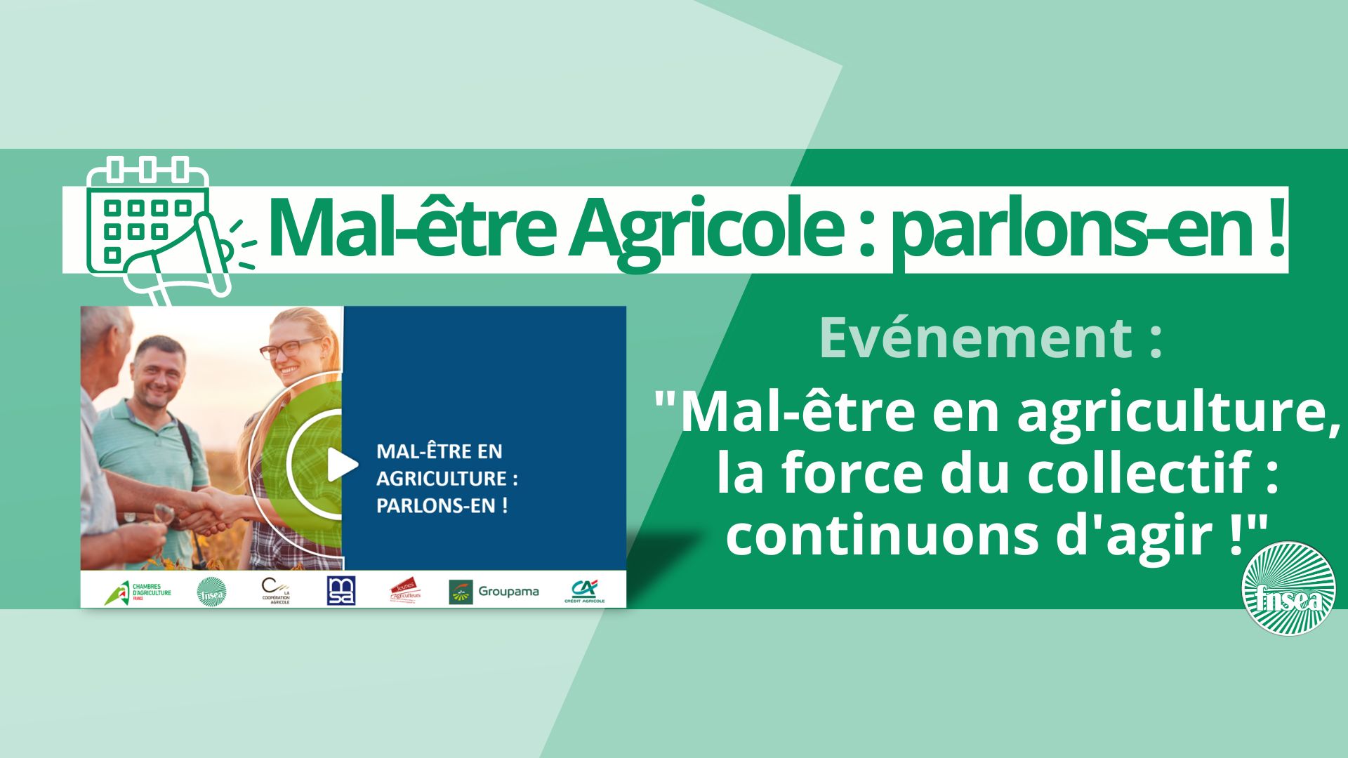 Replay : « Le mal-être en agriculture : parlons-en ! »